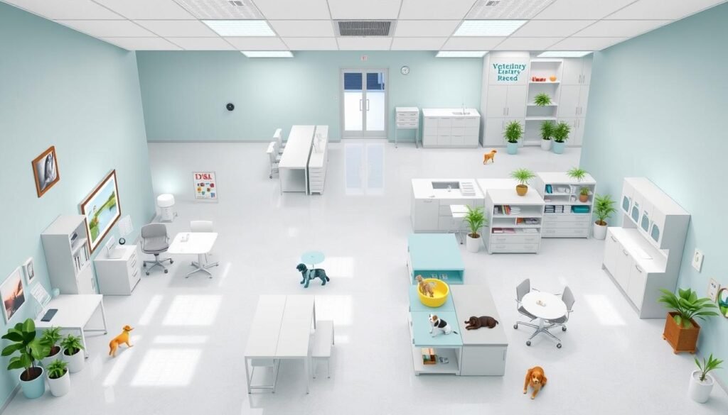 estrutura física de uma clínica veterinária